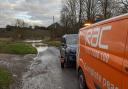 The RAC came to aid the driver whose car got stuck in floodwater on Lower Road, Lavenham