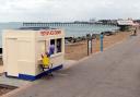 The old Peter's Ice Cream kiosk at Felixstowe has been demolished and will now be replaced with a kiosk/cafe in a converted shipping container