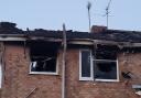 A home in Hadleigh has been left badly damaged after a fire ripped through the semi-detached house