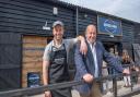 Father and son David and George Ridgway outside the new Swiss Farm Butchers in Hall Farm Lane, Aldeburgh.