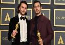 Aneil Karia, left, and Riz Ahmed, winners of the award for best live action short for 