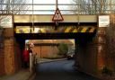 Train services have been disrupted after a vehicle hit a railway bridge in Needham Market