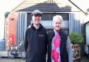 Berty and Lesley outside The Shed in Sproughton, which featured in BBC One's Antiques Road Trip