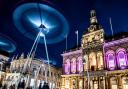 Chorus by Ray Lee on the Cornhill as part of SPILL festival. Chorus is a monumental and impressive installation of kinetic sound sculptures