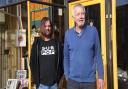 Richard Moffat, right, of Poor Richard's Books in Felixstowe, which is closing, and Garry O'Malley of Grooveyard Records, which is taking on the store