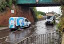 Wherstead Road was flooded at the rail bridge, causing delays of at least 20 minutes
