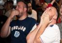 England fans at the Gardeners Arms cannot believe it as their team draws with Scotland.