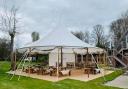 The Lion Brasserie in East Bergholt has had a tipi installed in its gardens, with heaters and flowers being installed over the weekend ahead of Monday, April 12.
