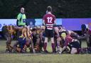Ipswich YM, left, and Hadleigh scrum down. Picture: DEBBIE TAYLOR