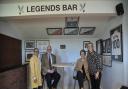 Ipswich YM Rgby Club have launched the Brian Williams Foundation Hardship Grant, to make the sport he loved accessible to all. His widow, Wendy Williams (second right) attended the launch and opening of the 'Legends Bar.'  L-R: Wendy's daughter, Bob