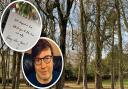 Julian Gibbs found the flowers and note in Christchurch Park.
