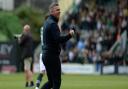 Plymouth boss Steven Schumacher celebrates the home win over Ipswich Town