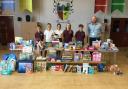 Ofsted praises Kesgrave primary school for ‘outstanding’ personal development, photo of students who organised the collection for children in Ukraine, Heath Primary School