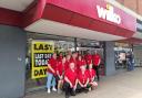 Staff gathered to say goodbye on the last day of Wilko in Ipswich