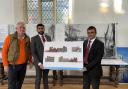 Andrew Cann, planning director, Awais Khan, project manager and Mac Khan, Ipswich businessman and care home owner who wants to turn the former brewery into an 80-unit retirement development, Newsquest