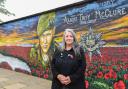 A mural paying tribute to the sacrifice of Private Aaron McClure was unveiled on Friday, with his mother Lorraine McClure (pictured) in attendance. Image: Charlotte Bond