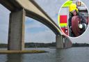 Suffolk Fire and Rescue Service has been called to reports of a fire under the Orwell Bridge