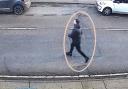 Alfie Hammett fleeing the scene of the attack in Ipswich