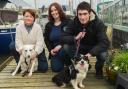 Snow has been adopted after five years in care. Her new owners Gemma and Liam with Wags on Water owner Yvette Hart