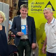 Ipswich MP Tom Hunt attending the mental health support event at the Corn Exchange