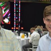 Suffolk New College farming student of the year Nathan Rayner, right, with tutor Steve Lambert