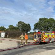The fire broke out in a field in Stowupland, near Stowmarket