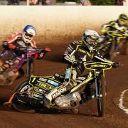 Jason Doyle leading the way in the opening heat at Peterborough.