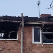 A home in Hadleigh has been left badly damaged after a fire ripped through the semi-detached house