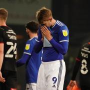 Joe Pigott pictured after Ipswich Town's 2-0 home loss to Rotherham.