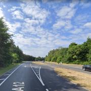 A driver was taken to hospital after a crash on the A12 this morning