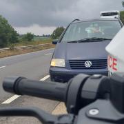 The Volkswagen was stopped on the A12 at Martlesham