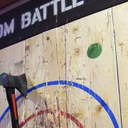 A successful axe throw at Boom: Battle Bar, opened in Norwich's Castle Quarter. Picture: DENISE BRADLEY