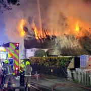 A thatch roof fire in Hengrave had a total of 16 fire appliances attend the scene