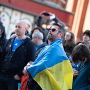 Hundreds of people gathered on the Ipswich Cornhill to pray for the people of Ukraine