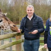 Niall O’Keeffe, joint chief executive at the East of England Co-op, and Amy Coulthard, membership and partnerships manager at the East of England Co-op, visit Banham Zoo to mark the launch of the new member benefits scheme
