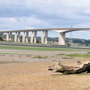 The Orwell Country Park walk leads down to the Orwell estuary where the Orwell Bridge can be seen.