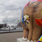 Travel Trunk Elmer is one of the statues being loaned for the reunion event at Ipswich Town Hall
