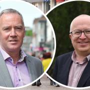 There is hope for Ipswich town centre in 2022. Pictured: Paul Clement, Ipswich Central, and David Ellesmere, Ipswich Borough Council leader.