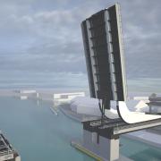 A CGI of the Gull Wing bridge at Lowestoft, work on which is due to begin in spring 2021 - Suffolk County Council