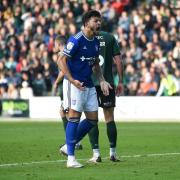 Macauley Bonne tries to wind the travelling supporters up at Home Park.