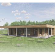 An artist's impression of the new visitors centre and café at Needham Lake which will have green features including bird boxes and solar panels