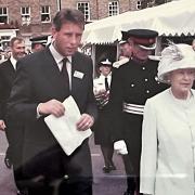 Dr Chris Bushby showed The Queen around the tented village at Bury St Edmunds during her Golden Jubilee visit in 2002.
