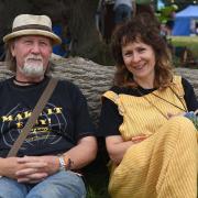 Simon and Liz at FolkEast at Glemham Hall Estate over the weekend
