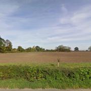 Land off Church Road in Bacton which will be developed for 81 homes