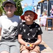 Alby and Abel at Beach Street in Felixstowe, which held a summer fun day