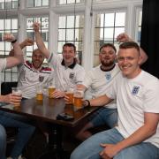 Inside the Gardeners Arms in Ipswich with fans on the England vs Scotland game