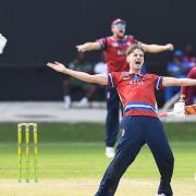 Matt Hunn, pictured appealing for a wicket while playing for Kent against the West Indies, says he would love to play in every game for Suffolk next season if possible. Picture: CONTRIBUTED