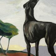 Greyhound in the landscape by Ania Hobson who is exhibiting at Snape Maltings during the Easter Weekend. Photo: Ania Hobson