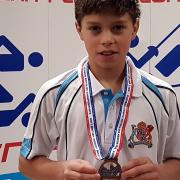 Elliot Gladwell with his gold medal from the British Modern Biathlon Championships in Solihull. Picture: CONTRIBUTED
