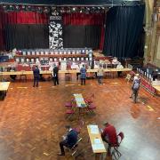 The election count at Ipswich Corn Exchange in 2021 for the Ipswich Borough Council election